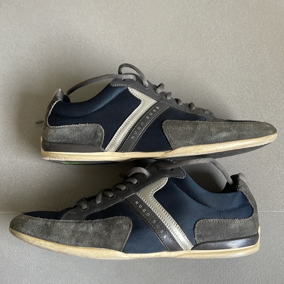 Hugo BOSS Gray Leather Spacit Lace up Sneaker - Picture 5 of 6